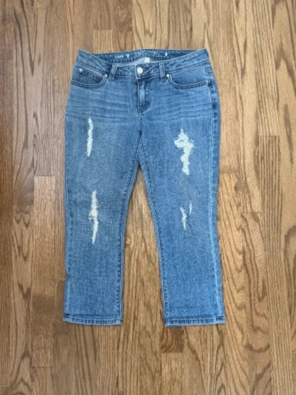 Jennifer lopez Distressed Capri Blue Jeans -  Size 2 Petite